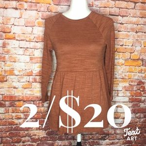 Old Navy Terra Cotta Empire Waist Knit Long Sleeved Blouse